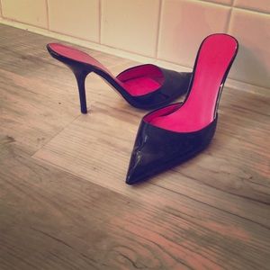 Guess Patten Leather Black Slip On High Heels